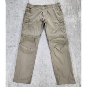 Kuhl Pants Mens 40x34 Khaki Convertible Zip Off Cargo Nylon Stretch Hiking Trail